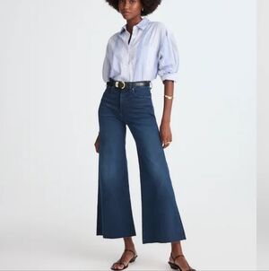 NWT Madewell Petite Flared Wide-Leg Crop Jean P27